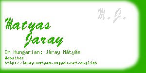 matyas jaray business card